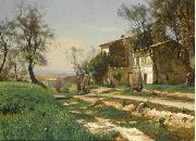 Antonio Mancini The outskirts of Nice Spain oil painting artist